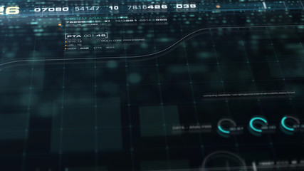 Futuristic motion graphic user interface head up display screen with Holographic Earth and digital data telemetry information display for digital background computer desktop display screen