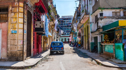 Havana, Cuba. Old Havana, downtown Street.