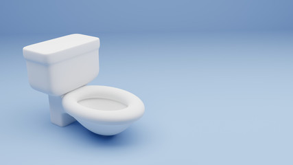 white toilet bowl concept. 3D illustration