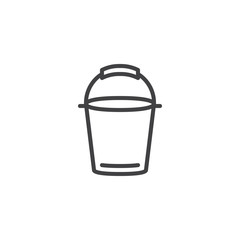 Milk bucket line icon. linear style sign for mobile concept and web design. milk product outline vector icon. Symbol, logo illustration. Pixel perfect vector graphics