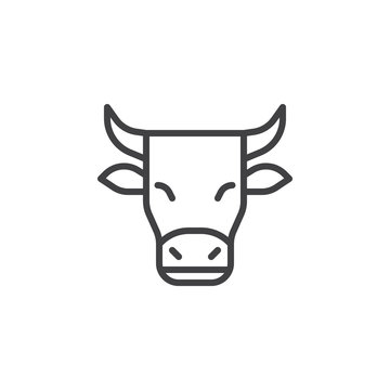Horned cow line icon. linear style sign for mobile concept and web design. Cow outline vector icon. Dairy product symbol, logo illustration. Pixel perfect vector graphics
