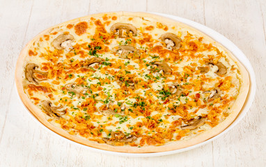 Pizza with mushrooms