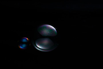 soup bubbles isolated on black background