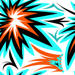 tropical leaves of palm tree. Seamless pattern of tropical leaves of palm tree