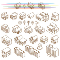 いろいろな建物のイラスト