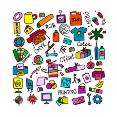 Printing house, sketch for your design