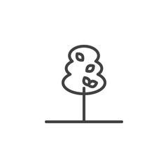 Obraz premium Park tree line icon. linear style sign for mobile concept and web design. Tree with leaves outline vector icon. Outdoor, forest symbol, logo illustration. Pixel perfect vector graphics