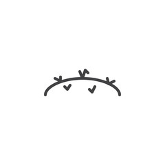 Glade with grass line icon. linear style sign for mobile concept and web design. Hill, meadow outline vector icon. Symbol, logo illustration. Pixel perfect vector graphics