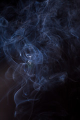 Smoke on a black background.