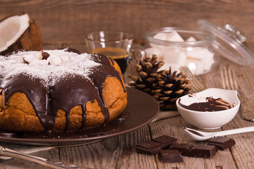 Chocolate coconut cake.