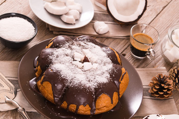 Chocolate coconut cake.