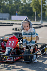 Little girl with auto carting