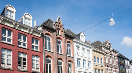 facade of colorful houses in Roermond, The Netherlands