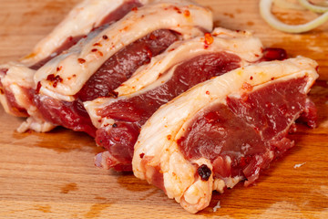 Raw lamb meat