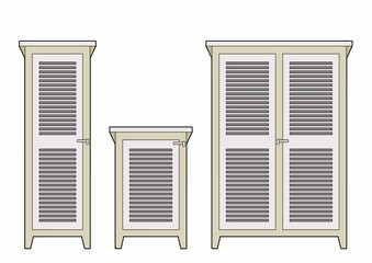 Louvered cabinets