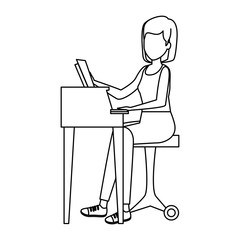 woman playing grand piano character