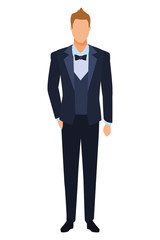 man wearing tuxedo