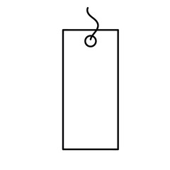 the cardboard label on a string for clothes Bookmark outline