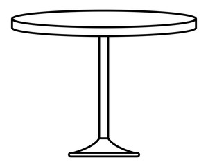 table icon isolated black and white