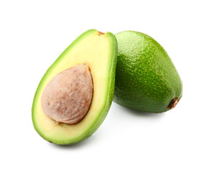 Fresh avocado on white background