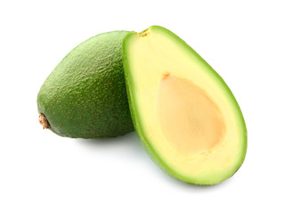 Fresh avocado on white background