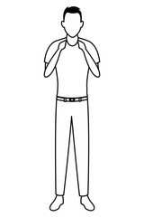 man avatar cartoon character black and white