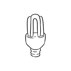 Economical light bulb doodle. Eco friendly saving light bulb image