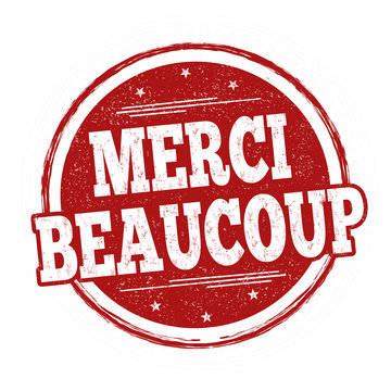 Thank you very much on french language ( Merci beaucoup ) sign or stamp