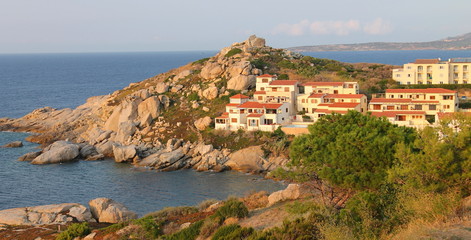 Fototapeta na wymiar Buildings by the sea,Corsica