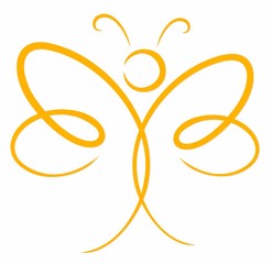 A symbol of the yellow stylized butterfly.