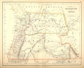 Fototapeta na wymiar Old US state. Map