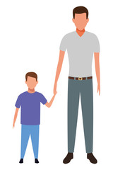 man holding hand of a child