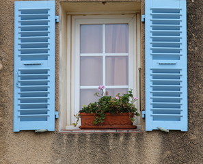 Blue shutters