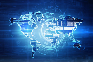 2d illustration world map abstract background