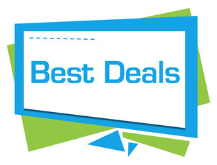 Best Deals Green Blue Squares Triangles Text 