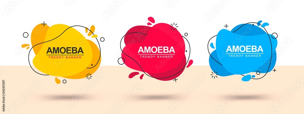 Poster Modern set of abstract banners. Vector template banners. Template ready for use in web or print design.