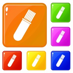 Welding rods icons set collection vector 6 color isolated on white background