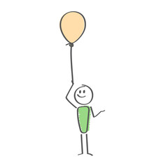 Stick Figure - Man with balloon
