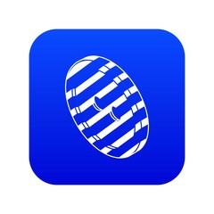 Black and white clothes button icon blue vector isolated on white background