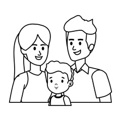 parents couple with son characters