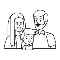 parents couple with son characters