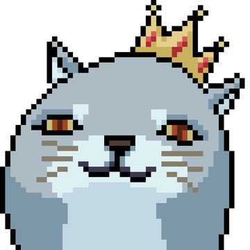 Vector Pixel Art Cat Crown