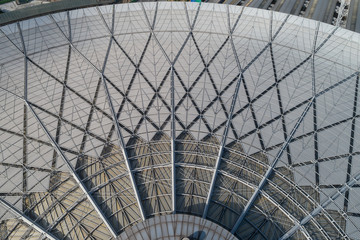 Roofing of railway station steel frame structure 