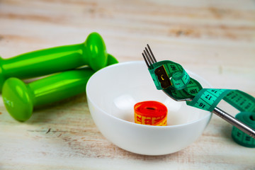 Concept of diet and sport.