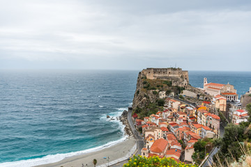 Fototapeta na wymiar View of a Southern Mediterranean Coastal Village Southern Italy
