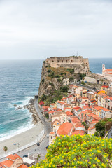 View of a Southern Mediterranean Coastal Village Southern Italy