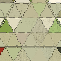Triangles mosaic in vintage style. Textile design texture.