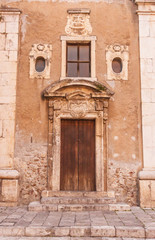 Fototapeta na wymiar Door in an Ancient village in Sicily, Italy