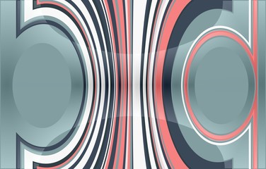 abstract coloured background with two circles on the right and left. in the middle are vertical stripes which are bent to the circles. with light effect.