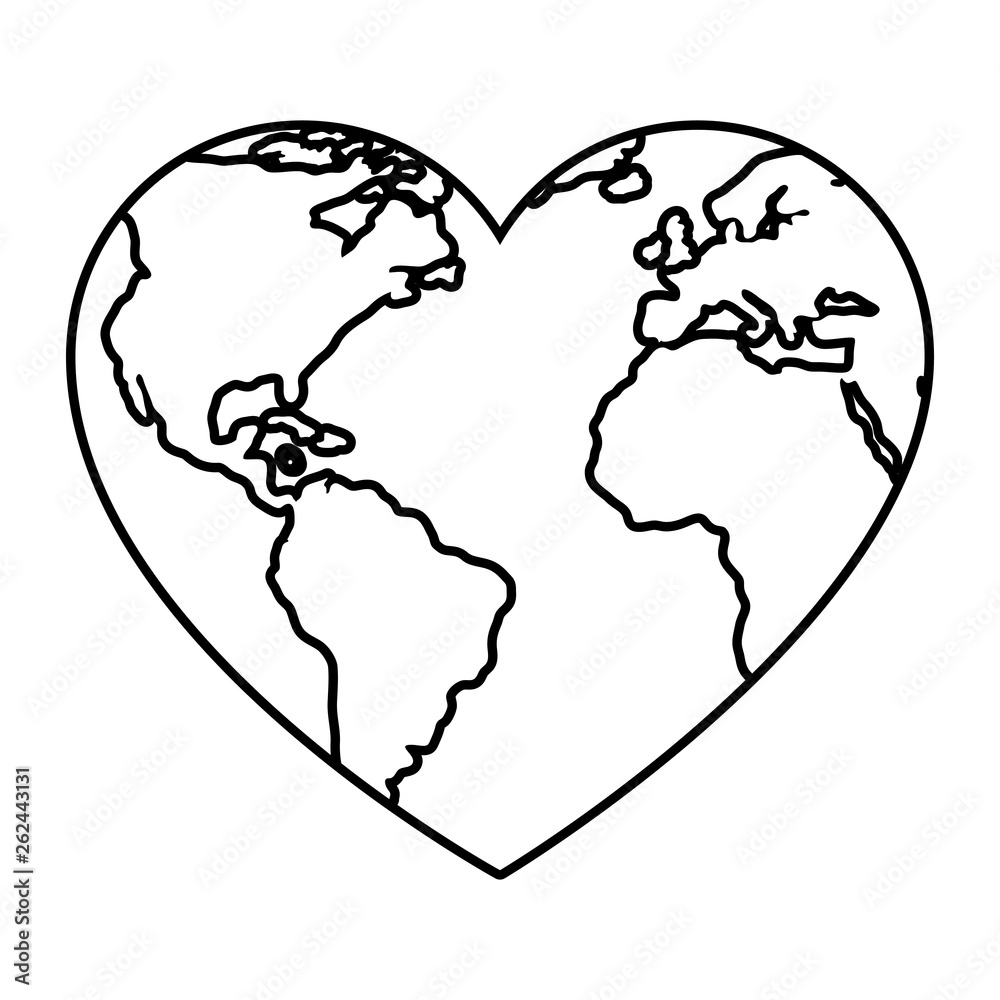 Canvas Prints world planet earth with heart shape